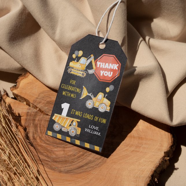 Camiones de construcción Cumpleaños etiqueta de ag (Subido por el creador)