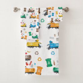 Camiones y papeleras de basura para reciclaje colo
