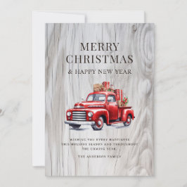 Camioneta Clásica Roja de Navidad Regalos de Mader