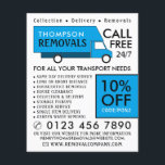 Camioneta de desmontaje azul, publicidad de la emp<br><div class="desc">Camioneta de desmontaje azul,  volante publicitario de la empresa de eliminación por la tienda de tarjetas de visita.</div>