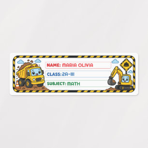 Camioneta Linda Etiqueta Escolar Nombre Personaliz