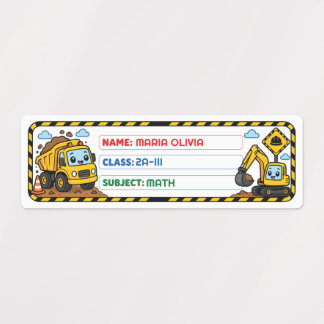 Camioneta Linda Etiqueta Escolar Nombre Personaliz