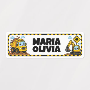 Camioneta Linda Etiqueta Escolar Personalizada Nom