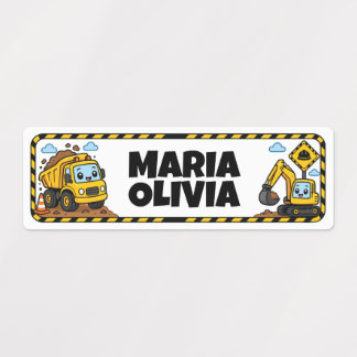 Camioneta Linda Etiqueta Escolar Personalizada Nom