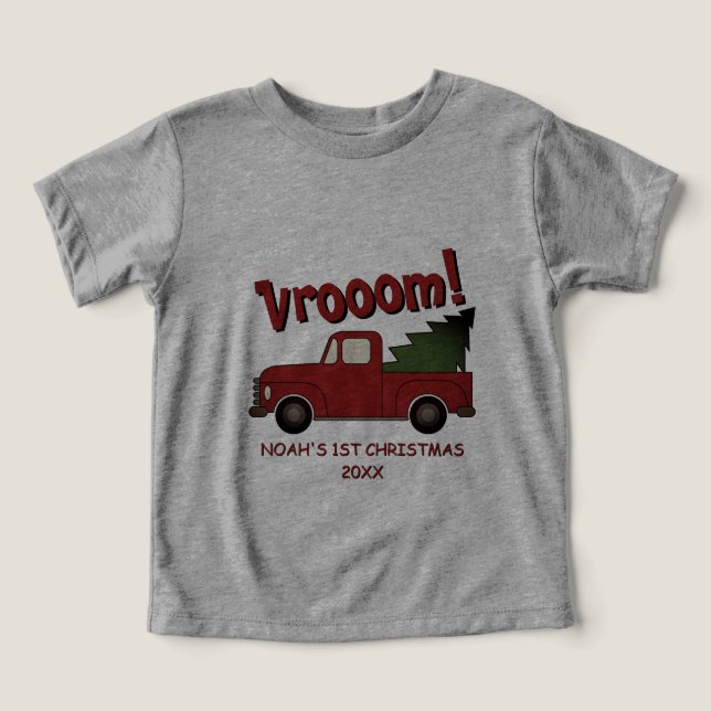 Camioneta roja linda con árbol de Navidad personal (Diseño delantero )