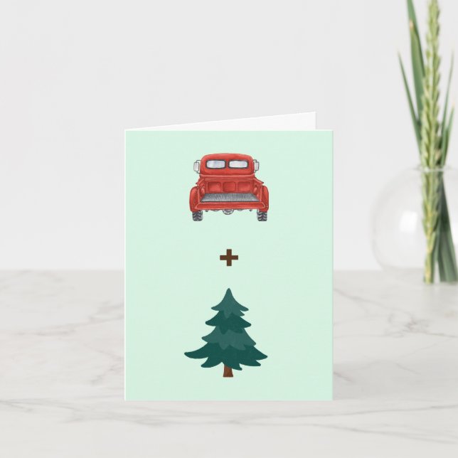 Camioneta Roja Pequeña con un Árbol de Navidad (Anverso)