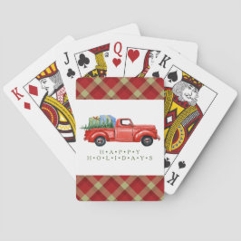 Camioneta Roja y Cartas de Árbol