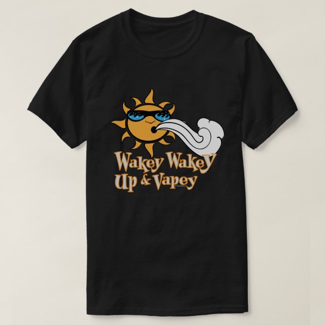 Camisa Ω VAPE | Wake and Vape DARK VapeGoat™ (Diseño del anverso)