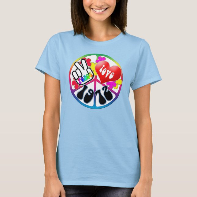 Camisa 1972 del amor de la paz (Anverso)
