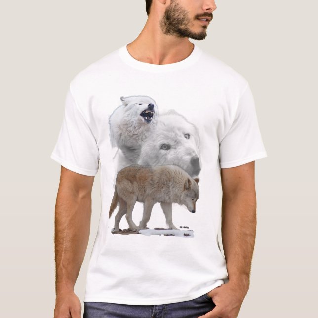 Camisa 2 del lobo para hombre (Anverso)