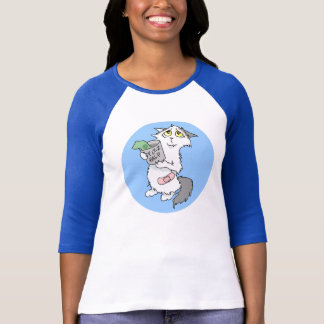 Camisa 3/4-sleeve del gato de Donashun (ningún