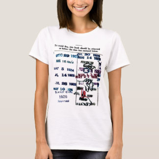 Camisa 4 de la tarjeta de fecha del bibliotecario