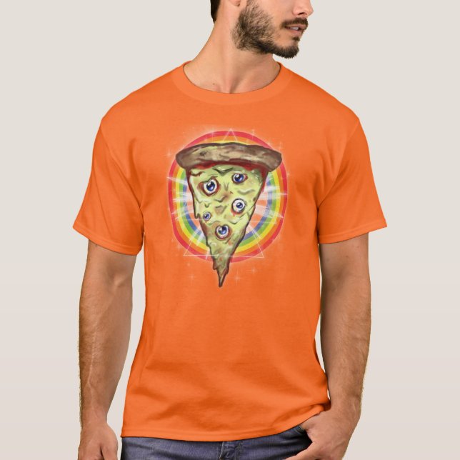 Camisa ácida Trippy de la pizza del arco iris (Anverso)