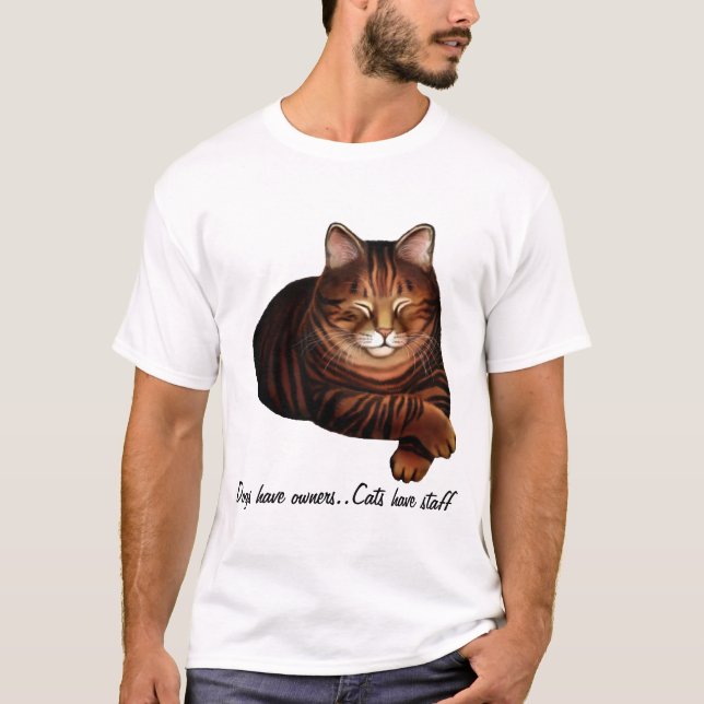 Camisa adaptable del gato de Tabby el dormir Brown (Anverso)