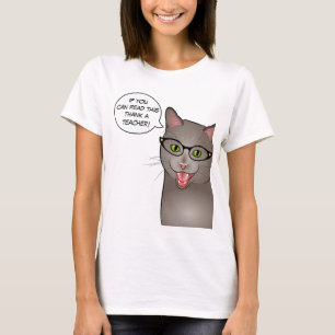 Camisa adaptable divertida del gato del profesor