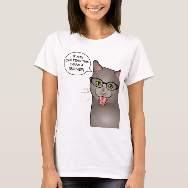 Camisa adaptable divertida del gato del profesor (Anverso)