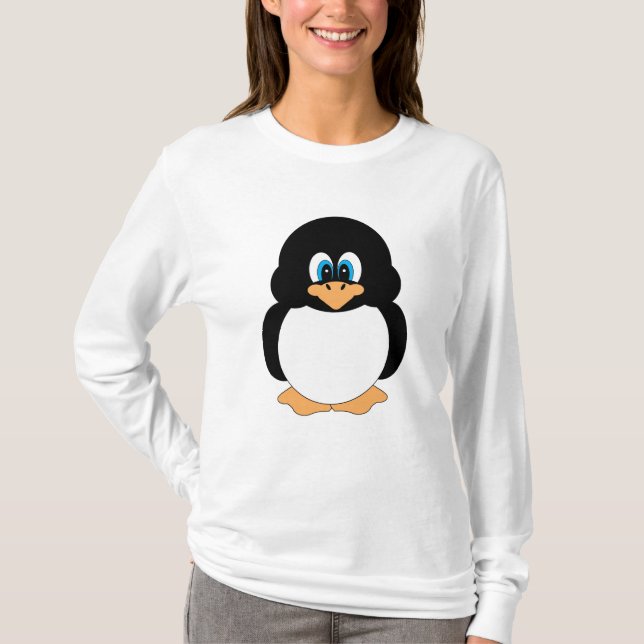 Camisa adorable del pingüino del dibujo animado (Anverso)