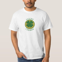 Camisa afortunada del encanto con el trébol de