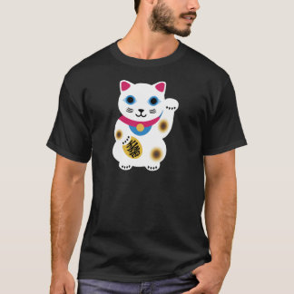 Camisa afortunada linda estupenda negra del gato