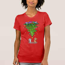 Camisa al revés de moda del árbol de navidad de