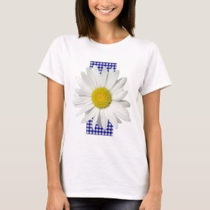 Camisa alegre de la margarita blanca