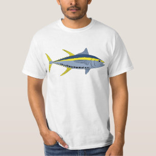 Camisa amarilla del atún de la aleta