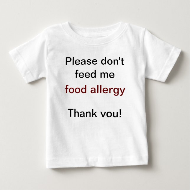 Camisa amonestadora de la alergia alimentaria (Anverso)