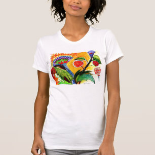 Camisa anaranjada del cielo de las plantas