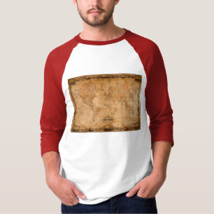 Camisa antigua del mapa del mundo de Colton