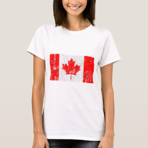 Camisa apenada vintage de la bandera de Canadá