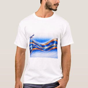 Camisa Aqualume Wave – Flujo abstracto azul naranj