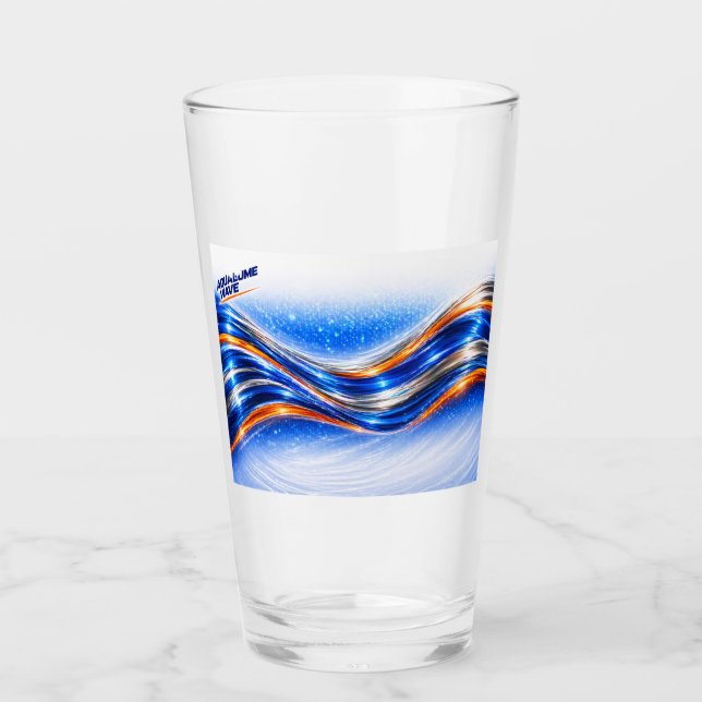 Camisa Aqualume Wave – Flujo abstracto azul naranj (Anverso)