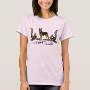 Camisa artística del ilustracion del pastor alem
