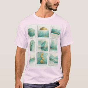 camisa azul cobre minimalista abstracta