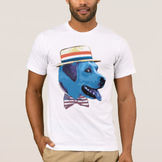 Camisa azul de Demócrata del perro