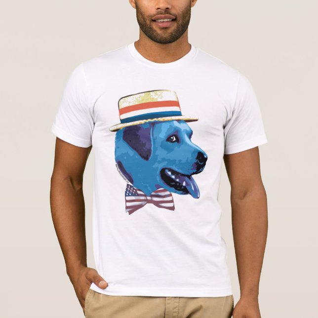 Camisa azul de Demócrata del perro (Anverso)