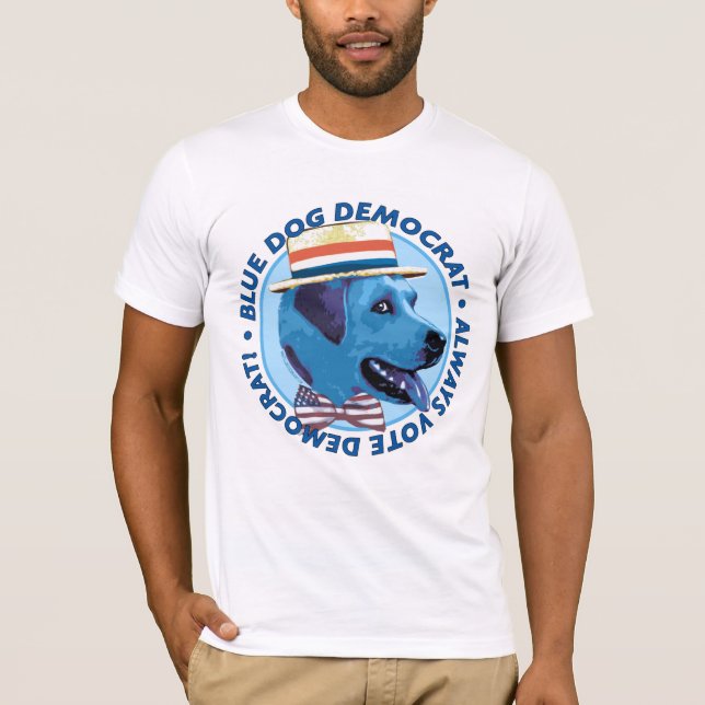 Camisa azul de Demócrata del perro (Anverso)