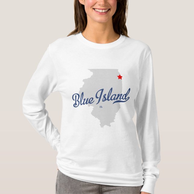 Camisa azul de Illinois IL de la isla (Anverso)