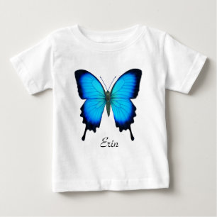Camisa azul del bebé de la mariposa de Ulises