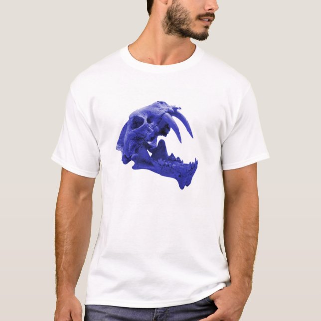 Camisa azul del cráneo del tigre de Sabretooth (Anverso)
