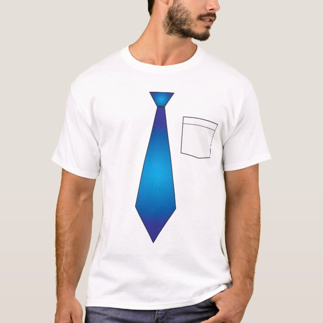 Camisa azul falsa divertida de la corbata (Anverso)