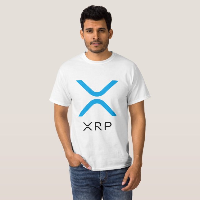 Camisa azul y negra de la ondulación de XRP del (Anverso completo)