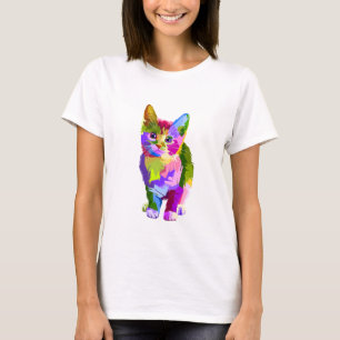 Camisa Básica Kitty Abstracta