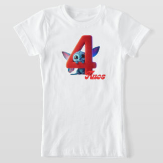 Camisa básica para niña cumpleaños 4 años