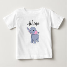 Camisa bebé con nombre de Personalizable y elefant