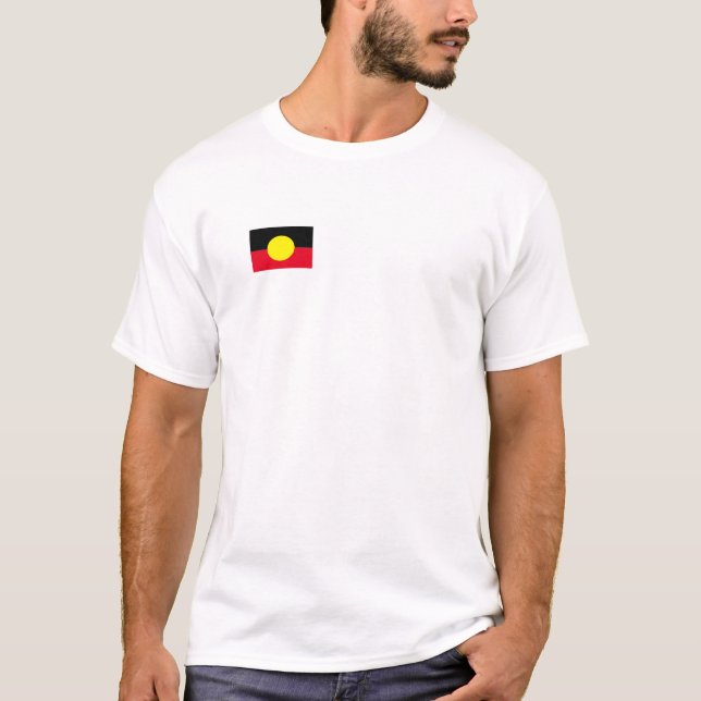 camisa blanca de la bandera aborigen de los hombre (Anverso)
