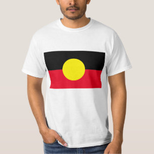 camisa blanca de la bandera aborigen de los hombre