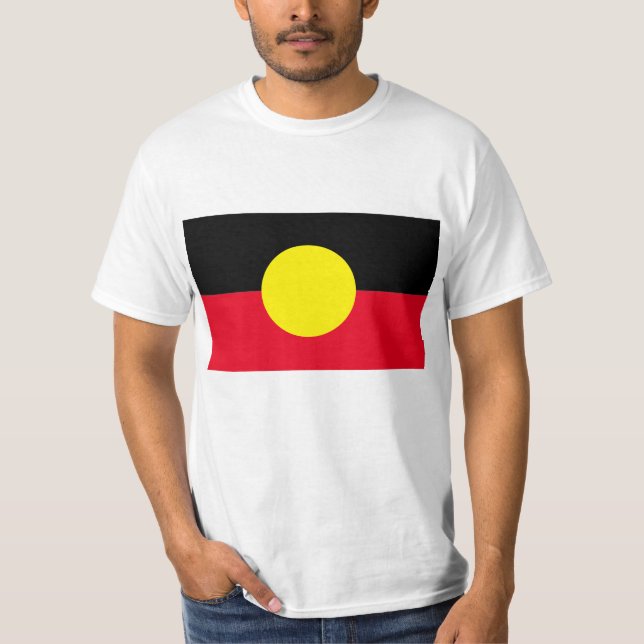 camisa blanca de la bandera aborigen de los hombre (Anverso)