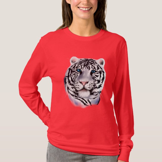 Camisa blanca de la cara del tigre (Anverso)