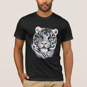 Camisa blanca de la cara del tigre